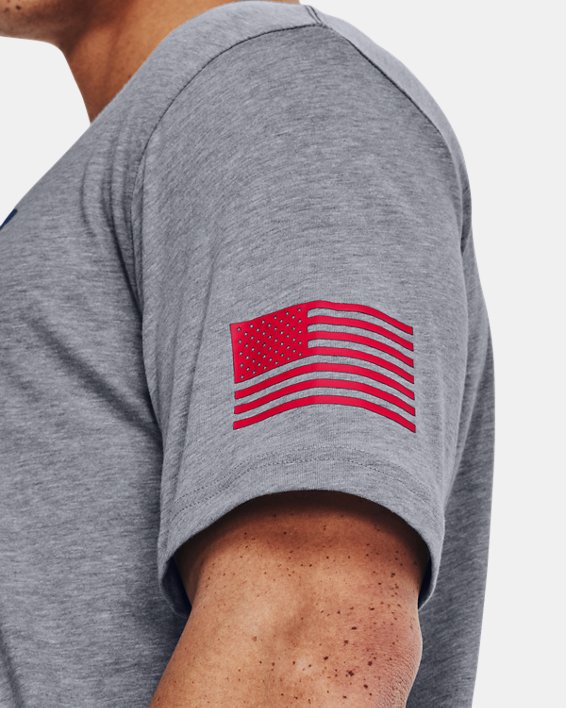 Men's UA Freedom Flag T-Shirt, Gray, pdpMainDesktop image number 3